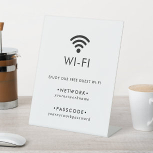 Modernes minimalistisches WLAN-Schild für Gäste Sockelschild