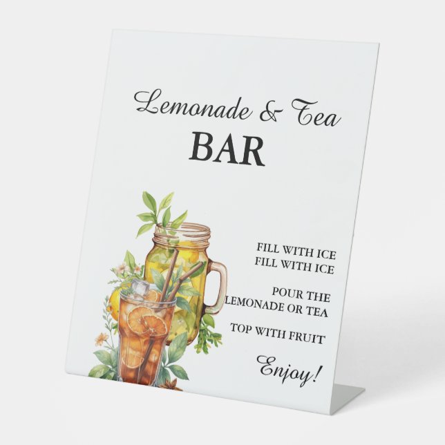 Modernes, minimalistisches Zitronenmotiv mit Bar Sockelschild (Vorderseite)
