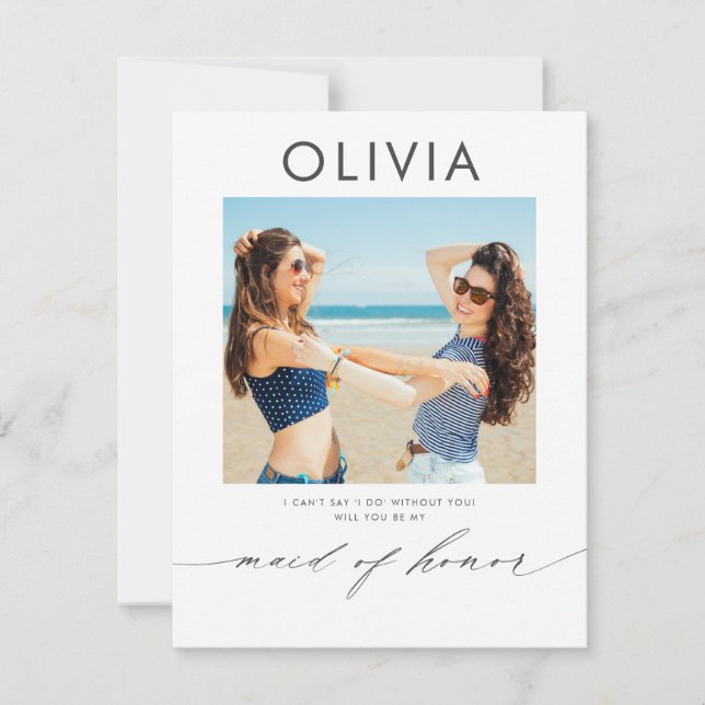 Modernes Minimum wird mein Foto in der Trauzeugin  (Vorderseite)