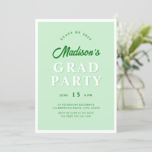 Modernes Mint Green Edgy Graduation Party Foto Einladung