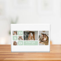 Modernes Minze Collage Foto Vater Bestes Geschenk