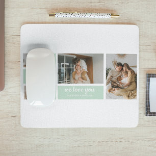 Modernes Minze Collage Foto Vater Bestes Geschenk Mousepad