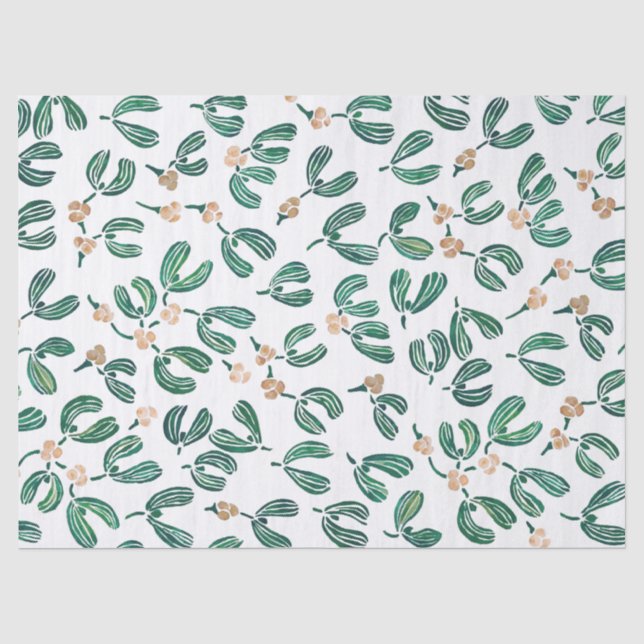 Modernes Mistletodesign Seidenpapier (Vorderseite)