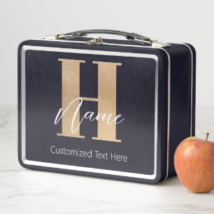 Modernes Mit Monogramm Anfangs-H & Name Personalis Metall Brotdose