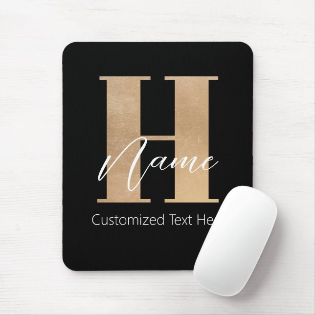 Modernes Mit Monogramm Anfangs-H & Name Personalis Mousepad (Mit Mouse)