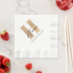 Modernes Mit Monogramm Anfangs-H & Name Personalis Serviette