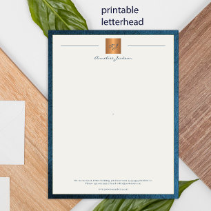 Modernes, mit Monogramm, bedruckbares Blattgold Poster