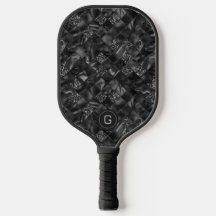 Modernes Mit Monogramm Elegantes Schwarzes Imitat 