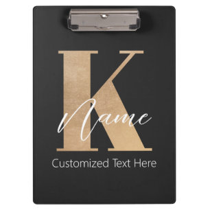 Modernes Mit Monogramm erstes K & Name Personalisi Klemmbrett