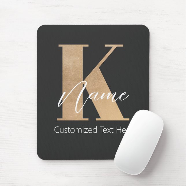 Modernes Mit Monogramm erstes K & Name Personalisi Mousepad (Mit Mouse)