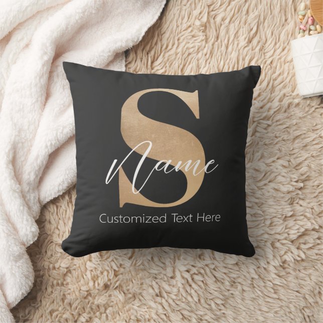 Modernes Mit Monogramm Erstklassiges S & Name Pers Kissen (Decke)