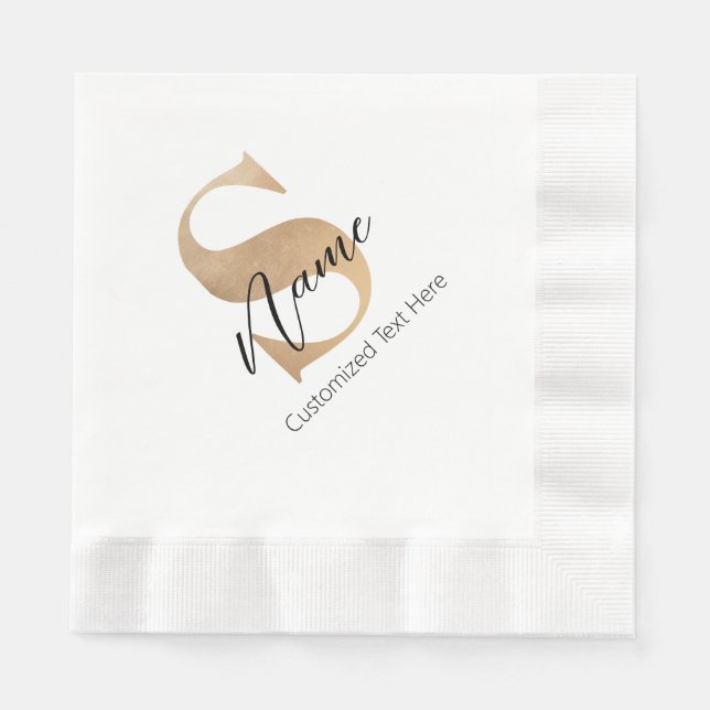 Modernes Mit Monogramm Erstklassiges S & Name Pers Serviette (Vorderseite)