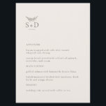 Modernes Mit Monogramm Hochzeitsmenü für Elfenbein Menükarte<br><div class="desc">Das moderne Hochzeitsmenü ergänzt die Einrichtung der Hochzeitsfeier um eine Touch Eleganz. Alle Texte sind editierbar,  klicken Sie einfach auf 'Diese Vorlage personalisieren'. Es stehen auch passende Artikel wie Platzkarten,  Tischnummern und Hochzeitsschilder zur Verfügung.</div>
