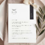 Modernes Mit Monogramm Hochzeitsmenü in Schwarz un Menükarte<br><div class="desc">Das moderne,  weiße und schwarze Hochzeitsmenü verleiht der Dekoration der Hochzeitsfeier eine elegante Touch. Alle Texte sind editierbar,  klicken Sie einfach auf 'Diese Vorlage personalisieren'. Es stehen auch passende Artikel wie Platzkarten,  Tischnummern und Hochzeitsschilder zur Verfügung.</div>
