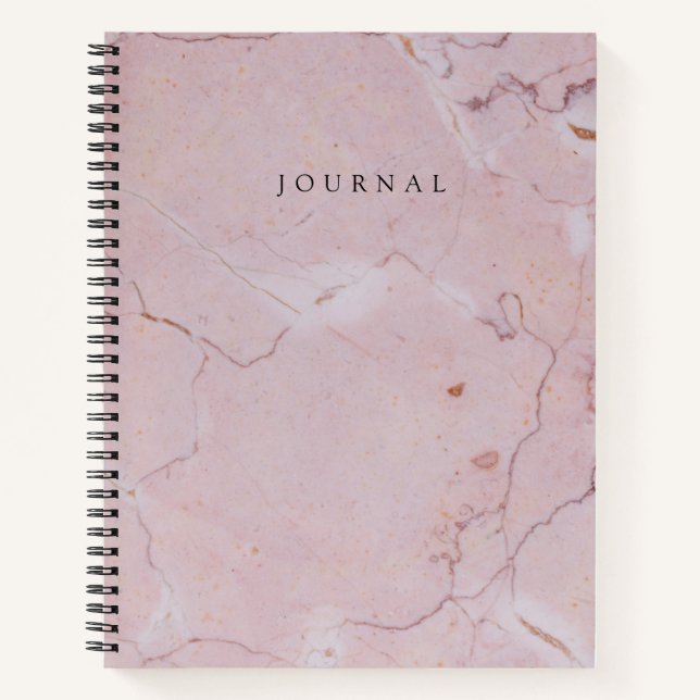 Modernes Mit Monogramm Journal mit rosa Marmorverk Notizbuch (Vorderseite)