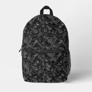 Modernes Mit Monogramm Luxus Schwarzes Glitzer Mus Bedruckter Rucksack