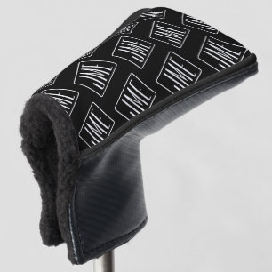 Modernes Mit Monogramm Muster Schwarz und Weiß Golf Headcover