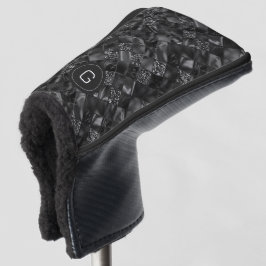 Modernes Mit Monogramm Schwarzes Imitat Glitzer Pa Golf Headcover
