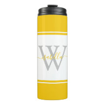 Modernes Mit Monogramm Skriptgelb