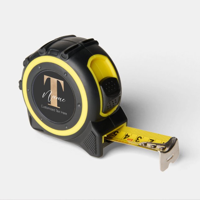 Modernes Mit Monogramm T & Name Personalisiert Maßband (Winkel)