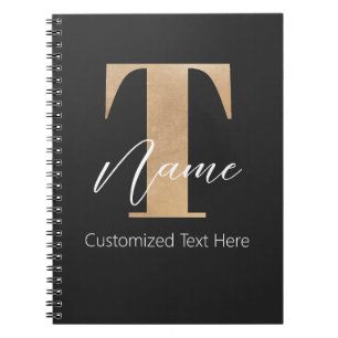 Modernes Mit Monogramm T & Name Personalisiert Notizblock