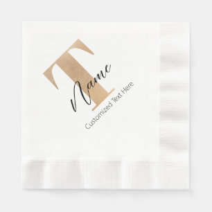 Modernes Mit Monogramm T & Name Personalisiert Serviette