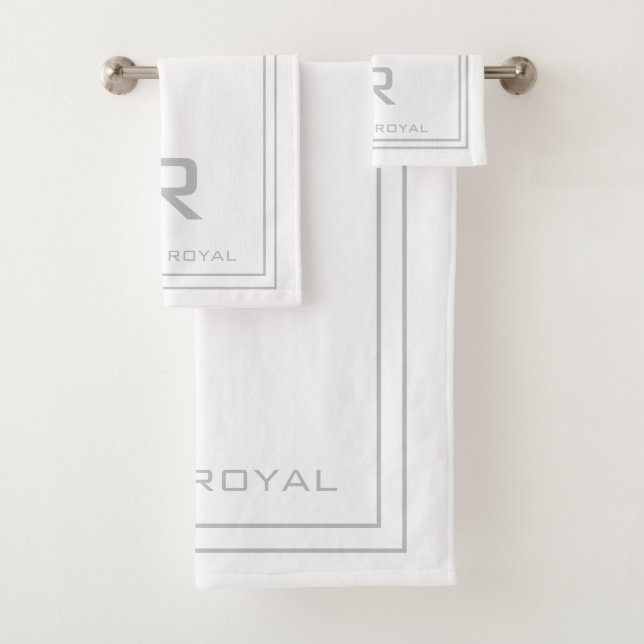 Modernes Mit Monogramm Weiß Hotel Gastfreundschaft Badhandtuch Set (Insitu)