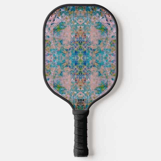Modernes, mit Sangria-Farben Abstrakt Pickleball Schläger (Vorderseite)