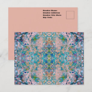 Modernes, mit Sangria-Farben Abstrakt Postkarte