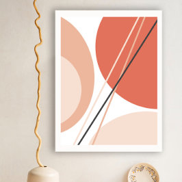 Modernes Mittelalter Abstrakt Geo Pastel Terracott Poster