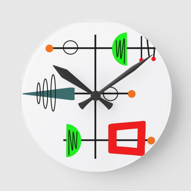 Modernes Mobilgerät des Mittelalters Runde Wanduhr (Vorderseite)