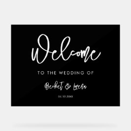 Modernes, modernes Begrüßungszeichen Acrylschild