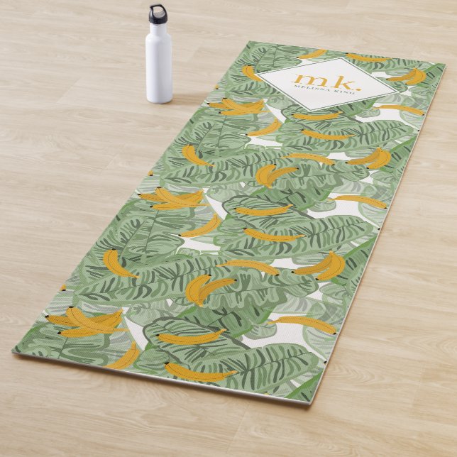 Modernes Mongram für tropische Bananengrün Yogamatte (Beispiel)