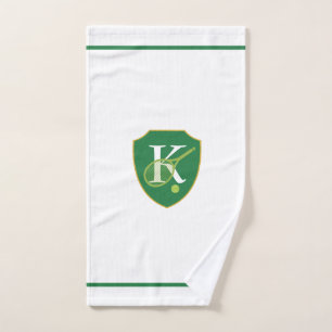 Modernes Mongram Green Wappen Tennis Handtuch