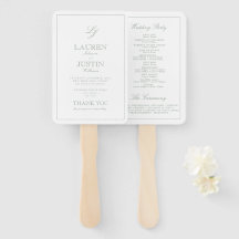 Modernes Mongram Sage Green Script Hochzeitsprogra
