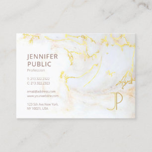 Modernes Monogram aus Goldmarble Elegant Template Visitenkarte