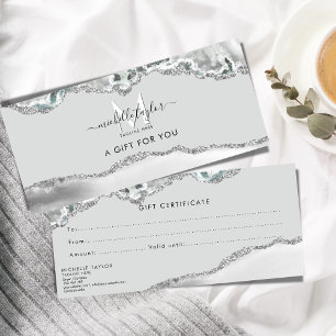 Modernes Monogram Beauty Makeup Eleganter Gutschei