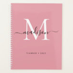 Modernes Monogram Blush Dusty Pink Girly Script 20 Planer<br><div class="desc">Moderne Monogram Blush Dusty Pink Girly Elegant Stilvolle Script Name 2021 Planer</div>