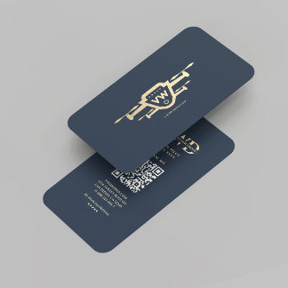 Modernes Monogram Drone Pilot Dunkelblau Gold Visitenkarte
