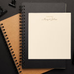 Modernes Monogram, einfach, stilvoll, weiß, Elfenb Notizblock<br><div class="desc">Modernes Monogramm Einfach Stilvolles Weißes Elfenbein & Gold Notepad</div>