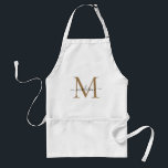 Modernes Monogram Koch Cuisine Black Gold Script Schürze<br><div class="desc">Moderne Monogram Black Gold Girly Script Koch Cuisine Adult Schürze</div>