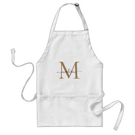 Modernes Monogram Koch Cuisine Black Gold Script Schürze
