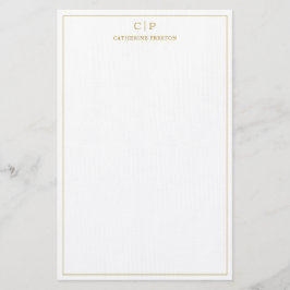 Modernes Monogram Luxury Gold Personal Stationery Briefpapier