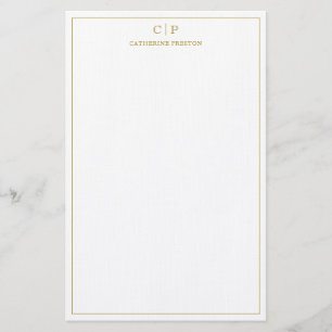 Modernes Monogram Luxury Gold Personal Stationery  Briefpapier