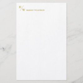 Modernes Monogram Luxury Gold Personal Stationery  Briefpapier