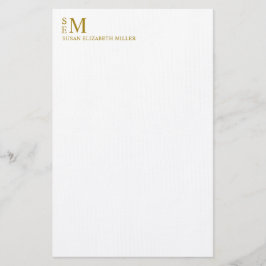 Modernes Monogram Luxury Gold Personal Stationery Briefpapier