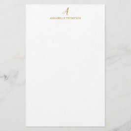 Modernes Monogram Luxury Gold Personal Stationery Briefpapier