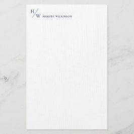 Modernes Monogram Navy Blue Personal Stationer Briefpapier