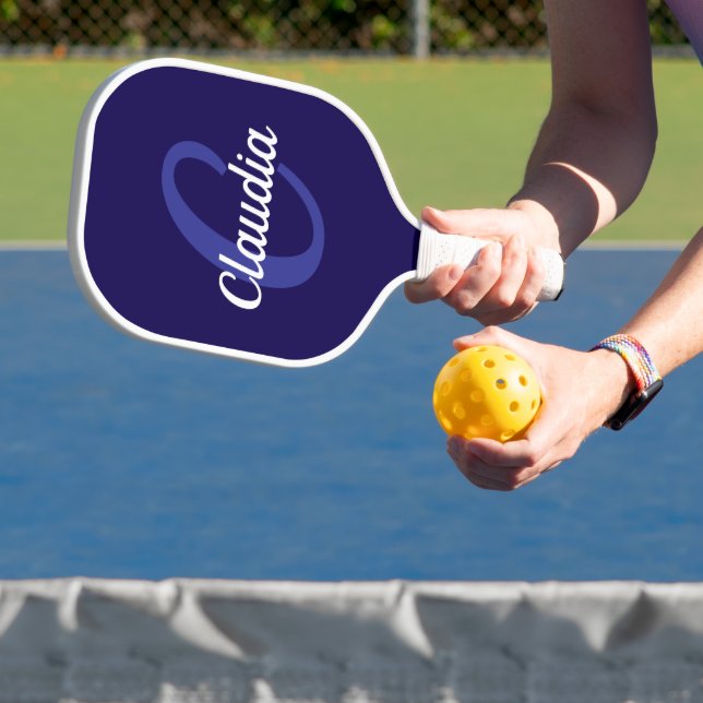 Modernes Monogram Navy Blue Pickleball Paddel Pickleball Schläger (InSitu)
