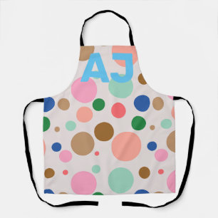 Modernes Monogram Polka Dot Muster Schürze